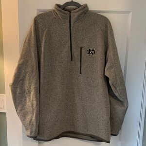 Notre Dame Men's Gray Quarter-Zip Sweater